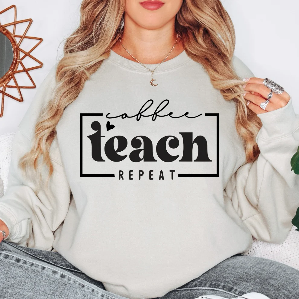 Coffee Teach Repeat • Sand Pullover