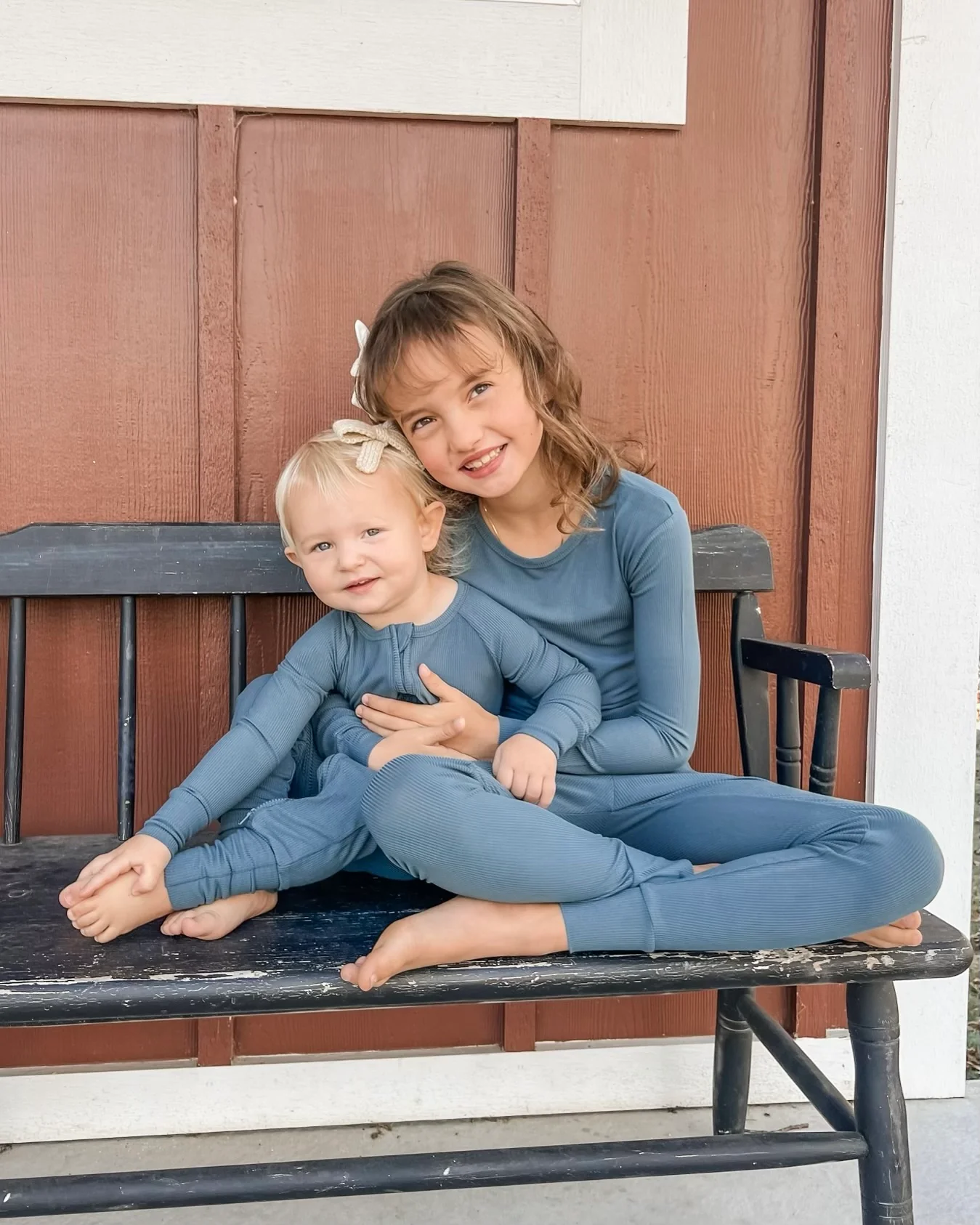 Deep Blue Ribbed Solid • 2 Piece Bamboo Set (Updated Fit) - Image 2