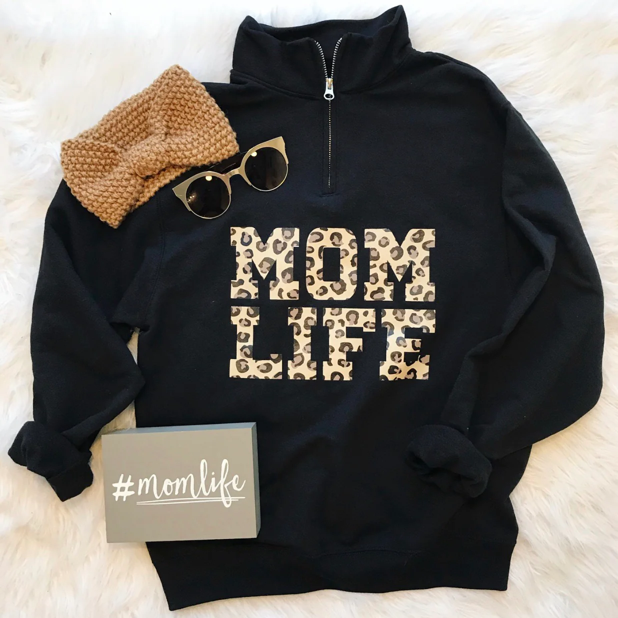 Mom Life Cheetah • Quarter Zip Pullover - Image 3