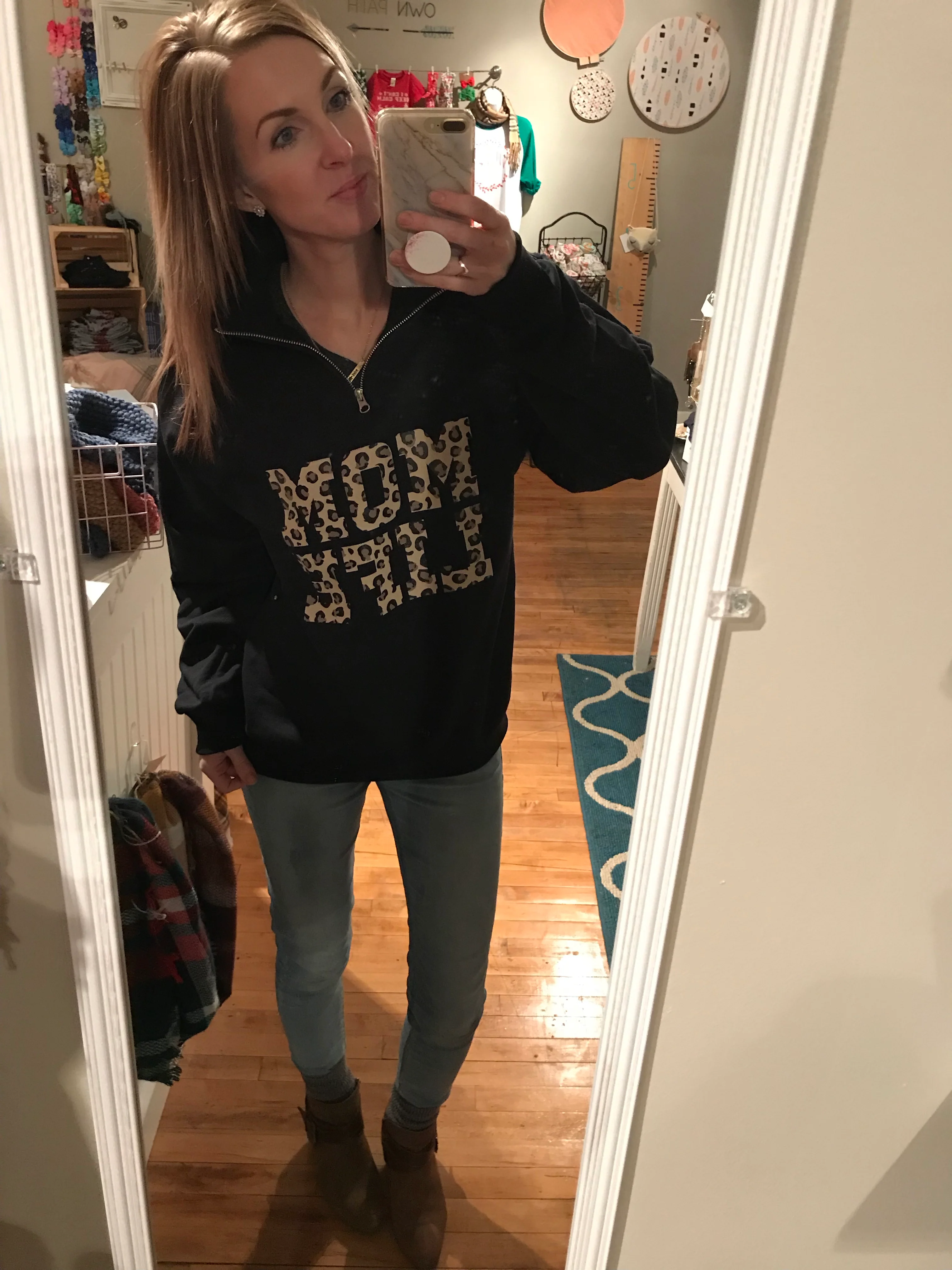 Mom Life Cheetah • Quarter Zip Pullover - Image 4