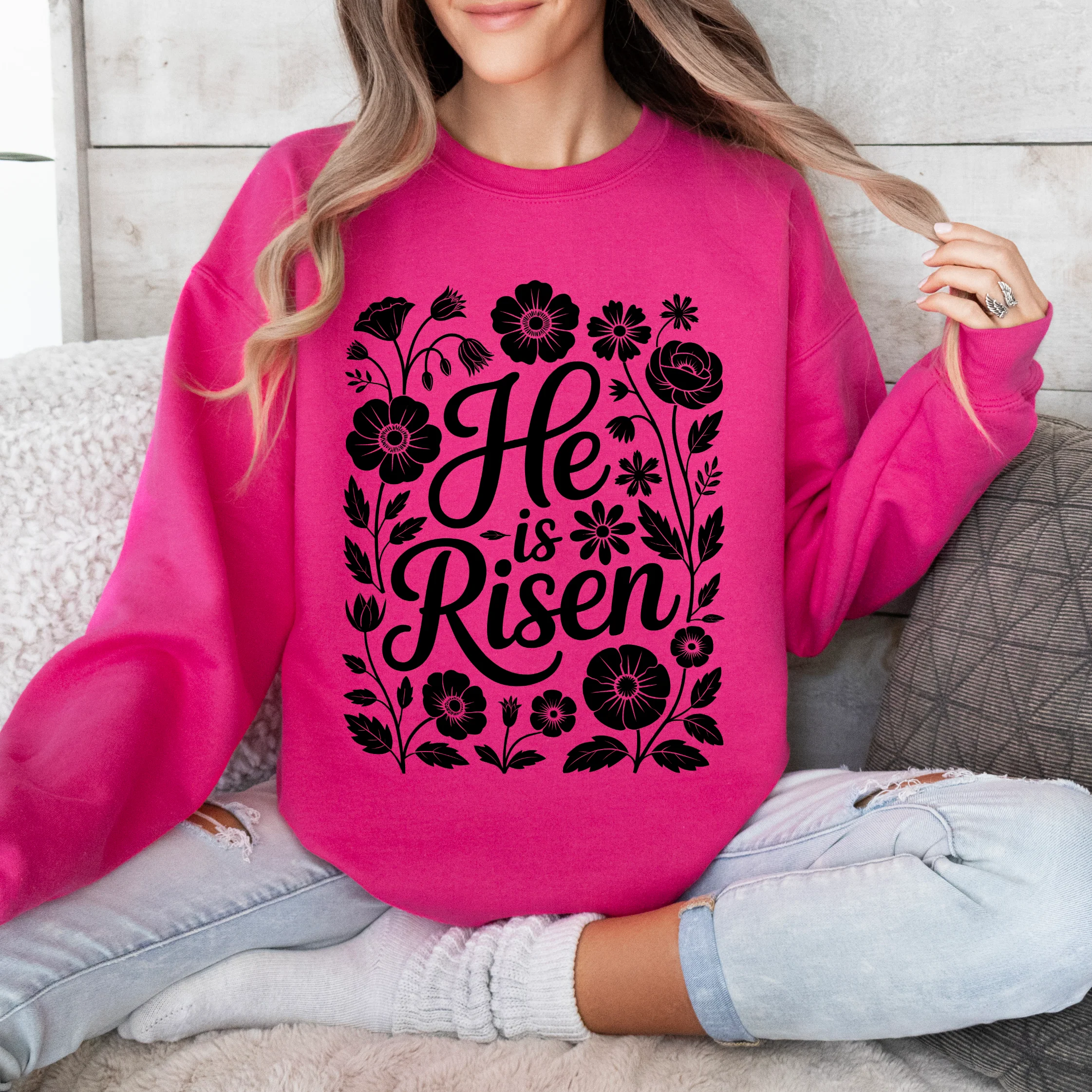 He is Risen • Heliconia Pullover