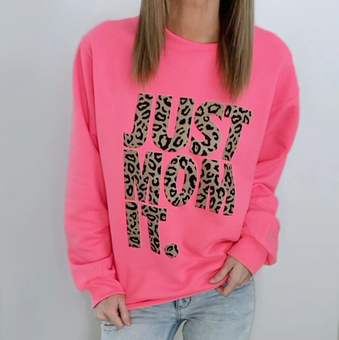 JUST MOM IT • Neon Pink Pullover - Image 2