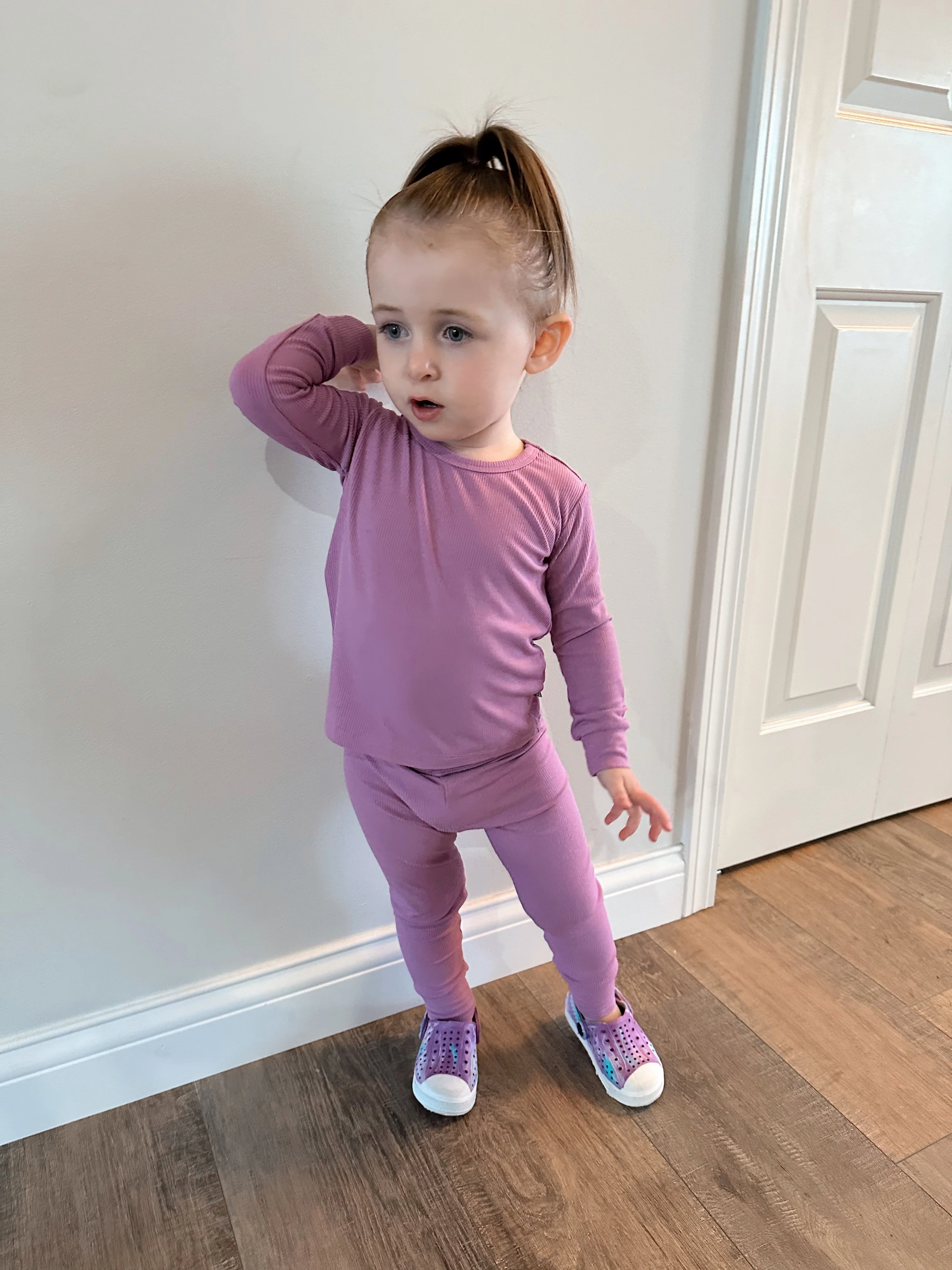 Lilac Ribbed Solid • 2 Piece Bamboo Set (Updated Fit) - Image 3