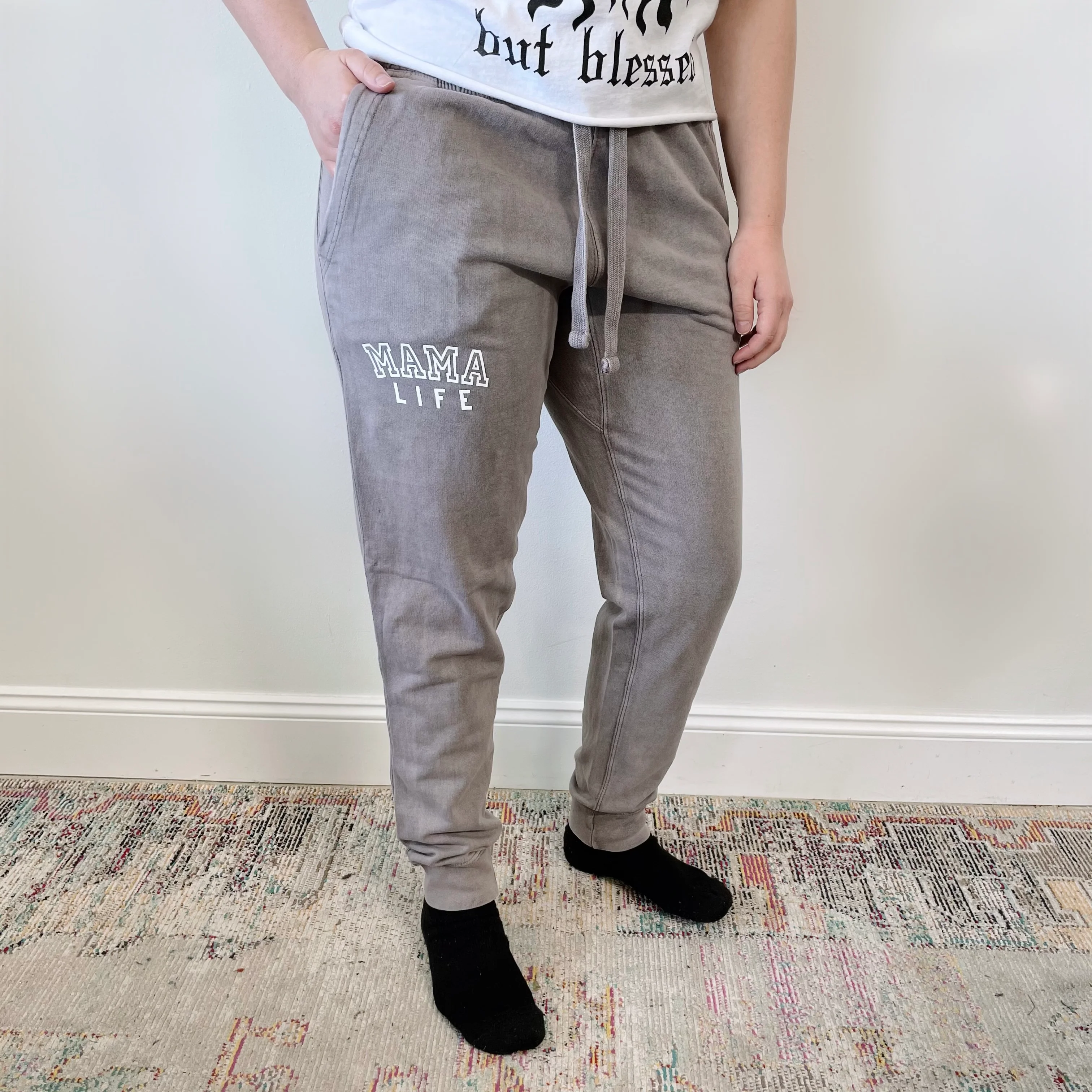 Mama Life • Acid Wash Joggers