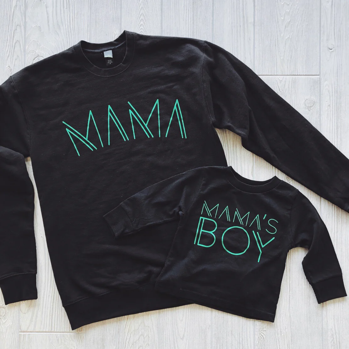 Mama Line Print • Black & Lime Pullover - Image 2