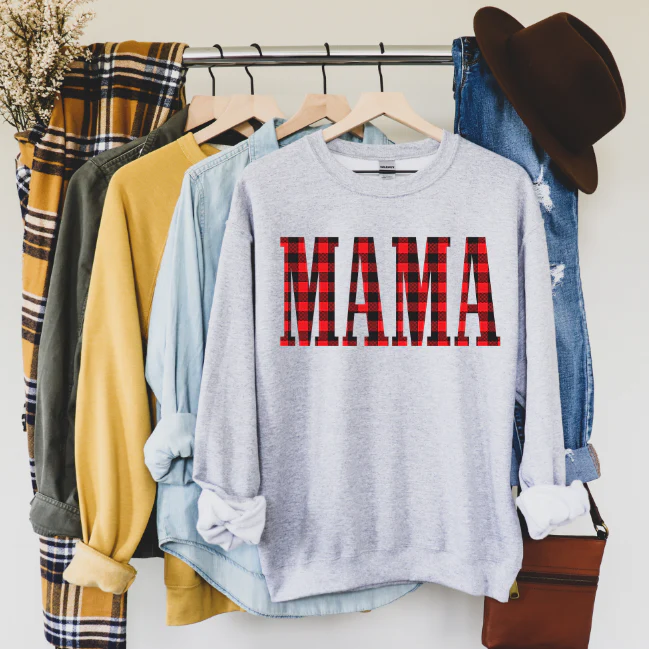 MAMA • Plaid Print Pullover - Image 3