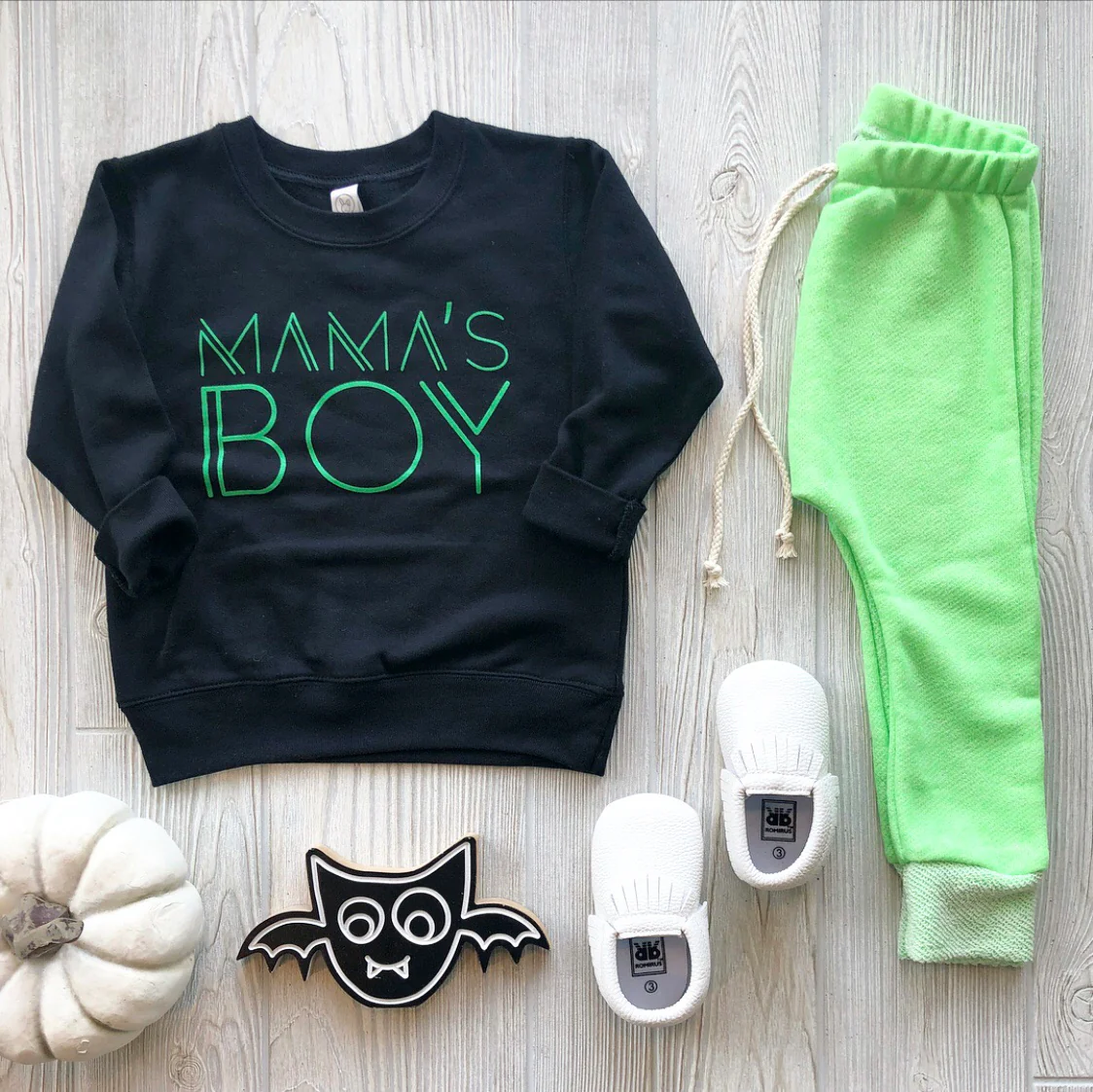 Mama's Boy Pullover • Black & Lime - Image 2