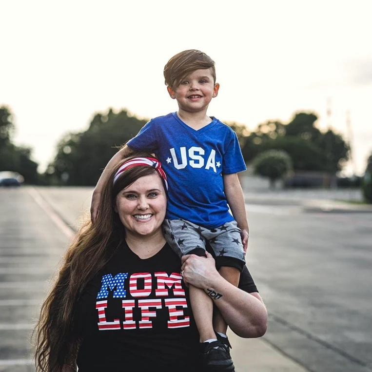 Mom Flag Print • Black Tee - Image 3