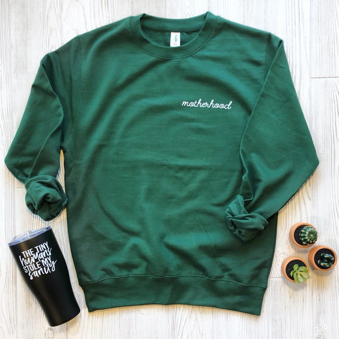 Motherhood Left Chest • Forest Pullover - Image 2
