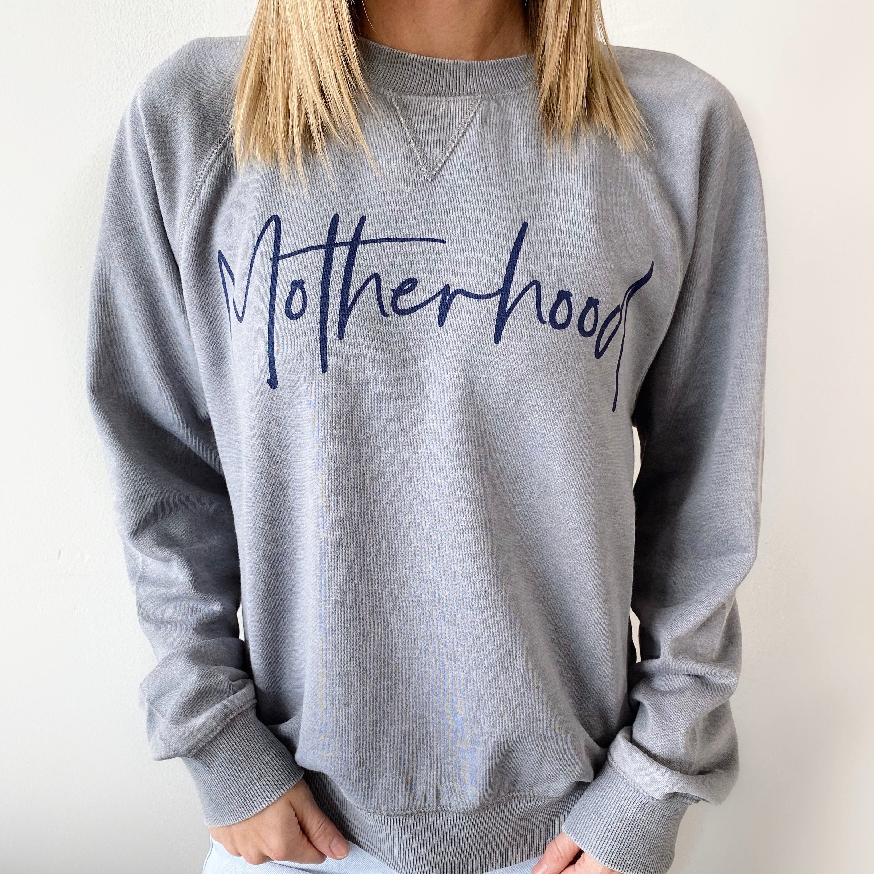 Motherhood Script • Gray Vintage Fleece - Image 2