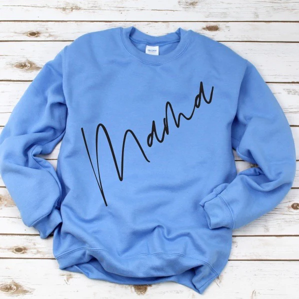 New Mama Script • Columbia Blue Pullover - Image 2