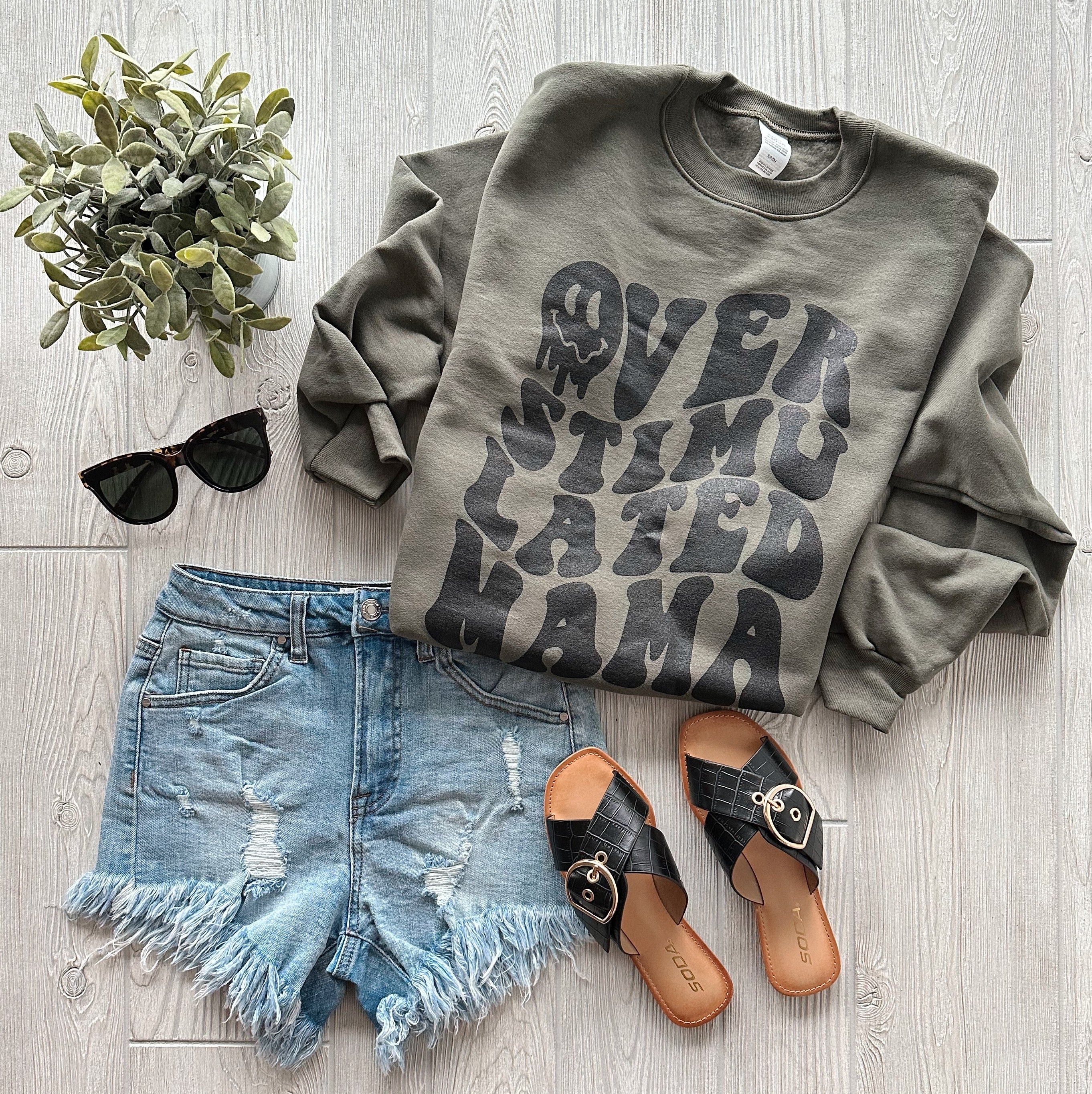 Overstimulated Mama • Olive Pullover - Image 2