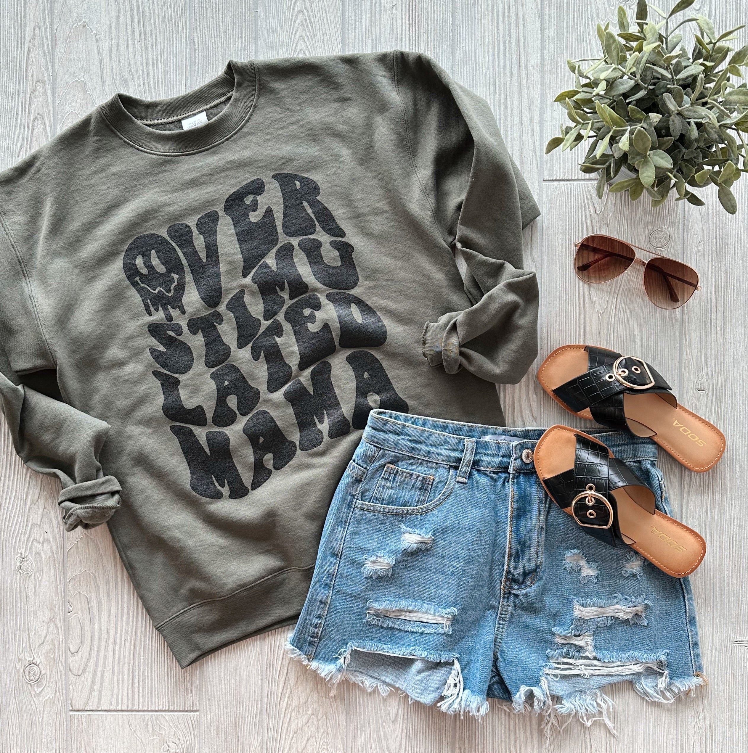 Overstimulated Mama • Olive Pullover - Image 3