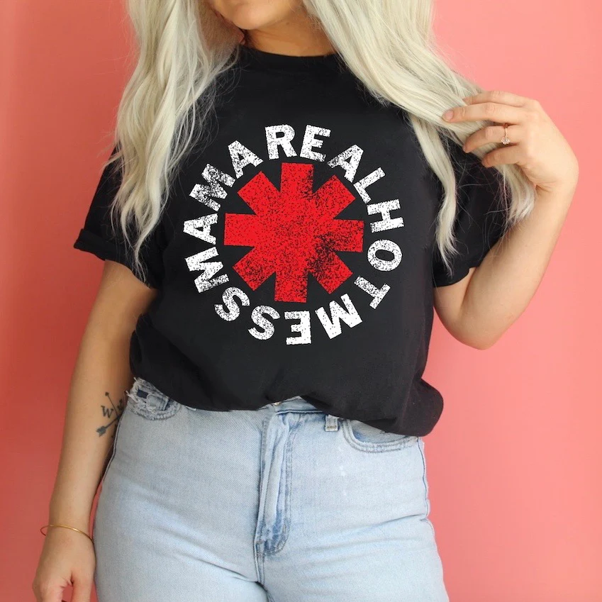 REAL HOT MESS MAMA • Black Tee - Image 2