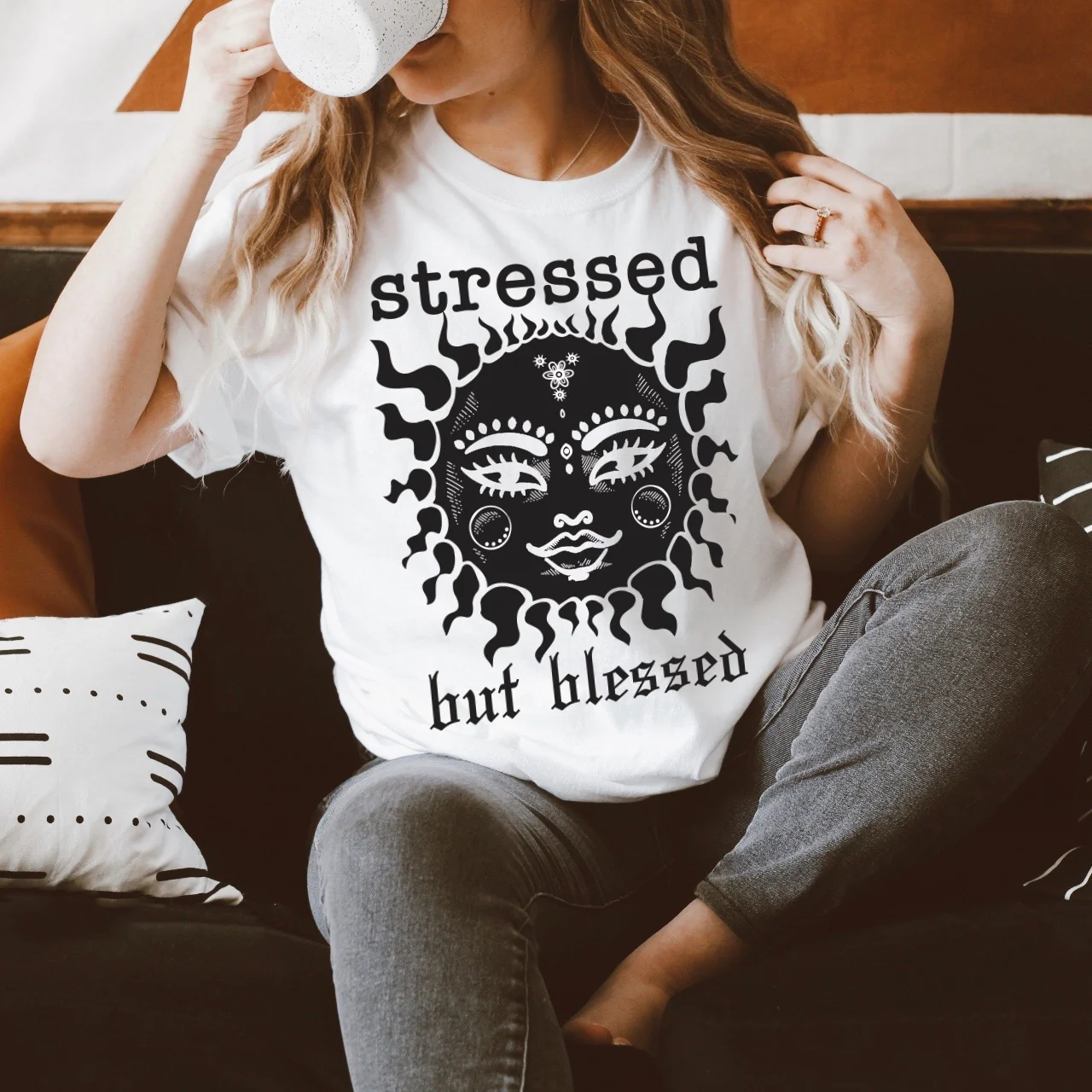 Stressed • White Tee